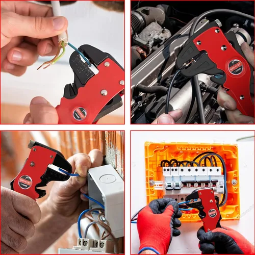 Miniatura 7 de WISEUP Pelacables y cortador automático de tiras rápidas, alicates de punta de águila (7 pulgadas), cortador de cables 2 en 1 para cables