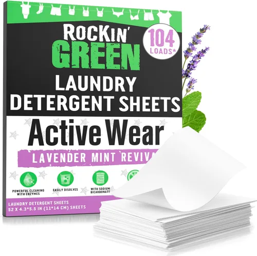 Miniatura 15 de Detergente para ropa Rockin' Green, Detergente en polvo para ropa a base de plantas, Detergente para ropa totalmente natural, Combate el olor vegano