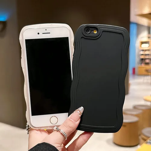 Miniatura 7 de SKYLMW Compatible con iPhone 6s Plus/6 Plus Case de 5.5", Linda Kawaii Marco Ondulado Rizado Forma de Marco Funda de Silicona Suave Resistente a