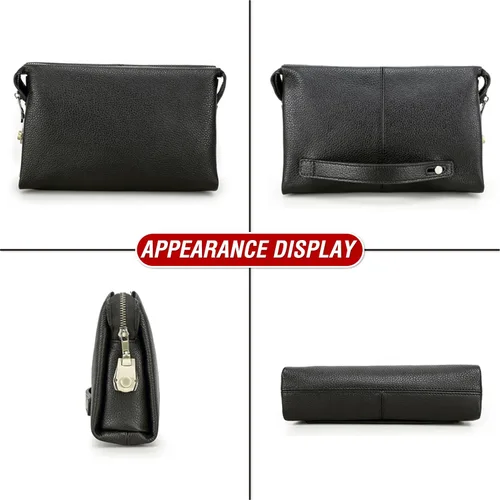 Miniatura 62 de Funda de piel de grano superior para hombre y mujer, múltiples bolsillos/ranuras, RFID de gran capacidad para tarjetas, cheques, dinero, pasaporte