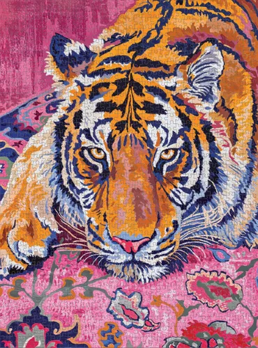 Miniatura 5 de Cross & Glory - Tapiz de tigre bohemio - Rompecabezas de 1000 piezas para adultos Diseño intrincado de alfombra marroquí Acabado satinado