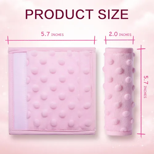 Miniatura 4 de Pro Goleem Fundas de correa de asiento de automóvil para bebés y niñas, almohadillas suaves para todos los asientos de automóvil, cochecito, Rosa