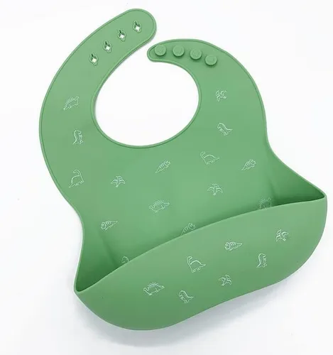Miniatura 4 de Baberos de silicona para bebés, ajuste ajustable, babero impermeable, suministros de alimentación para bebés