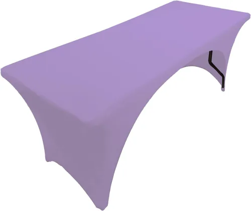 Miniatura 7 de Mantel de elastano color burdeos de 6 pies para mesa plegable rectangular ajustable