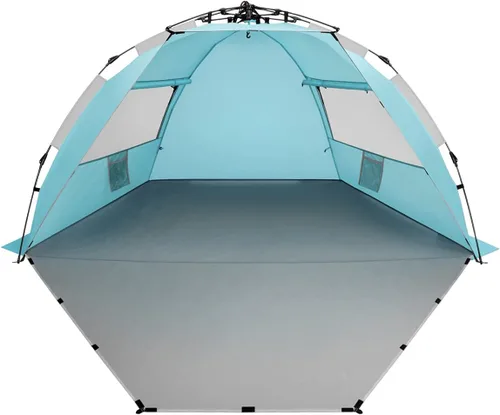 Miniatura 11 de Oileus - Tienda de campaña de playa XL para 4 personas, tienda de campaña portátil instantánea para playa con bolsa de transporte, estacas, 6 bolsas