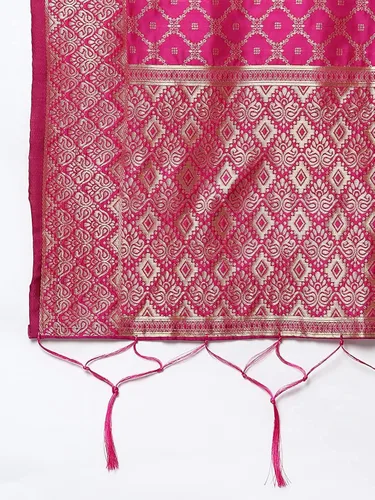 Miniatura 3 de Indian Hawker Dupatta Banarasi - Borlas y flecos de seda para mujer