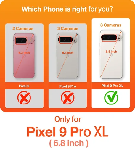 Miniatura 7 de TORRAS Funda magnética y con soporte para Google Pixel 9 Pro XL, compatible con MagSafe, protección contra caídas de grado militar de 12 pies