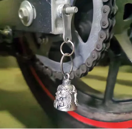 Miniatura 7 de Dream Apparel Campanas de motocicleta para motociclistas, accesorios de campanas pesadas y llavero para la suerte Viaja para vivir