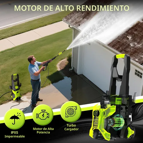 Miniatura 7 de Lavadora a presión, lavadora eléctrica portátil, 4 boquillas de conexión rápida mejoradas 2026, máquina de limpieza de alta presión para limpieza