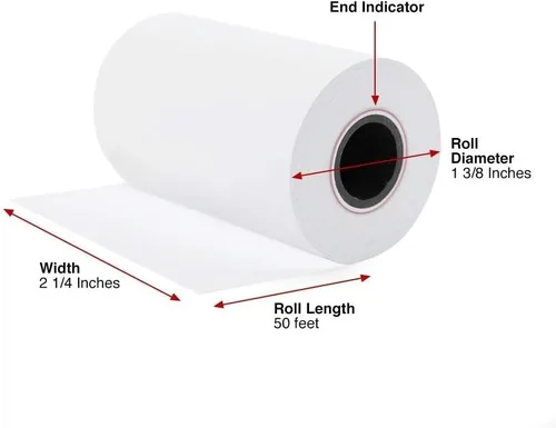 Miniatura 5 de Papel térmico de 2 1/4 pulgadas x 50 pies, papel de recibo POS de caja registradora para máquina de tarjetas de crédito (50 rollos)