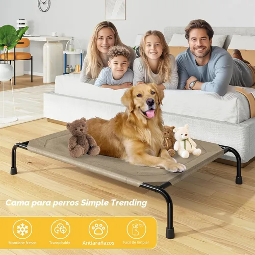 Miniatura 2 de Simple Trending - Cama elevada para perros para perros de tamaño grande, cuna elevada para mascotas al aire libre con cama de hamaca para mascotas
