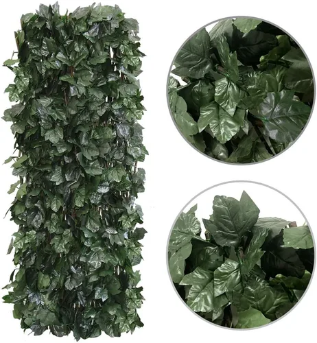 Miniatura 6 de Pantalla de Privacidad de Cerca Expandible para Balcón, Patio Exterior, Panel Decorativo de Cercado de Hiedra Artificial, Setos Artificiales