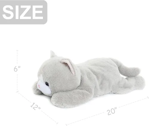 Miniatura 9 de WEIGEDU Animal de Peluche de Gato con Peso con Ojos Bordados y Paquete de Peso Extraíble - 20 Pulgadas, 2.3 Libras para Niños y Adultos
