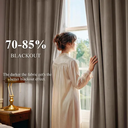 Miniatura 19 de StangH Cortinas de Terciopelo Verde Esmeralda de 96 Pulgadas - Cortinas Opacas de Terciopelo de Lujo Súper Suaves, Elegante Cobertura de Ventana