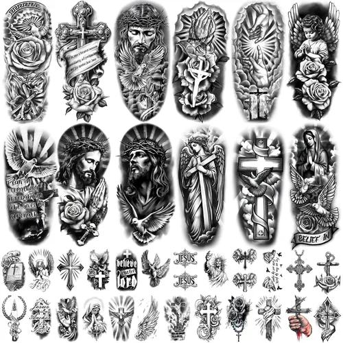 Miniatura 13 de 77 hojas de tatuajes temporales realistas en 3D para adultos y niños, calavera de araña, tigre, león, dragón, serpiente, tatuajes temporales