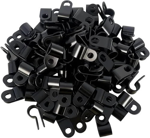 Miniatura 10 de Abrazadera para cable, 210 Uds. Abrazadera de cable tipo R 1/4 "5/16" 3/8" 1/2 "5/8" 3/4 "Nylon Cable Fastener Clips para Gestión de Cables - Negro