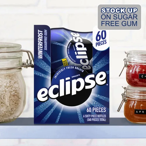 Miniatura 6 de ECLIPSE Winterfrost Sugar Free Chewing Gum Bulk Pack, 60 Piece Bottle (Pack of 24)