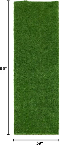 Miniatura 2 de SAFAVIEH Vista Collection - Alfombra de área de 3 pies 3 pulgadas x 8 pies, verde, hecha a mano, hierba sintética, para interiores y exteriores