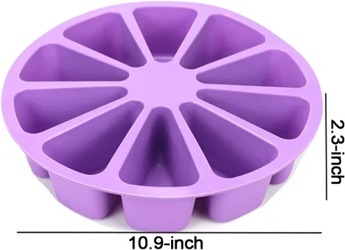 Miniatura 3 de Moldes de silicona para hornear, molde triangular de 10 cavidades, molde para rebanadas de pizza para pan de maíz, brownies, magdalenas, pudines