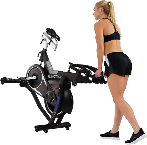 Miniatura 9 de Sunny Health & Fitness Stationary Exercise Bike Machine w/ Adjustable Cushion Seat & Multi-Grip Handlebar, Indoor Cycling Equipment for Home Cardio