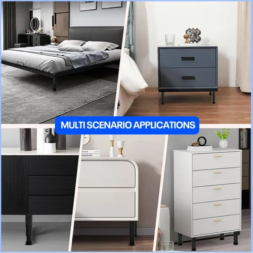 Miniatura 7 de Patas de soporte de cama de altura ajustable, soporte central telescópico resistente de 6.3 a 11 pulgadas para marco de cama hundido, elevador