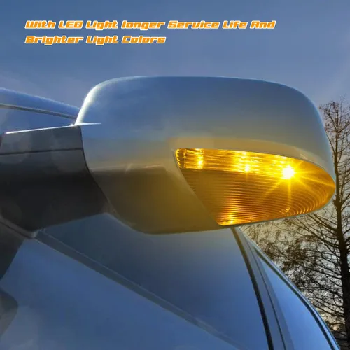Miniatura 6 de HERCOO Conjunto de Lámpara de Luz LED de Espejo Lateral con Señal de Giro y Luz de Charco Compatible con Dodge Ram 1500 2500 2010-2018, Ram 1500