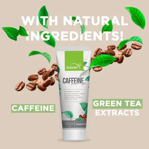 Miniatura 3 de FUNAT Gel cálido con cafeína con algas marinas, alcachofa, té verde y extractos de cafeína, gel de masaje revitalizante para la piel (8.8 onzas)