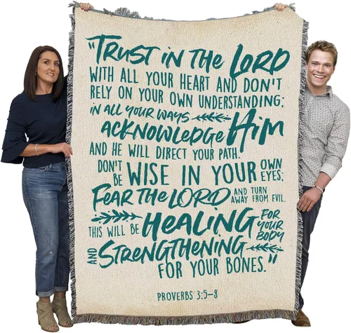 Miniatura 21 de Pure Country Weavers Great is Thy Faithfulness Blanket - Escrituras - Lamentaciones 3:23 - Tapiz cuadrado para regalo de regazo tejido de algodón