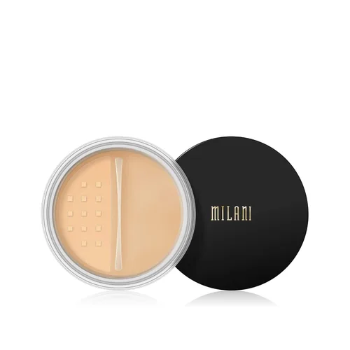 Milani Make It Last - Polvo fijador de plátano translúcido (0.12 onzas) Polvo facial matificante libre de crueldad animal que establece el