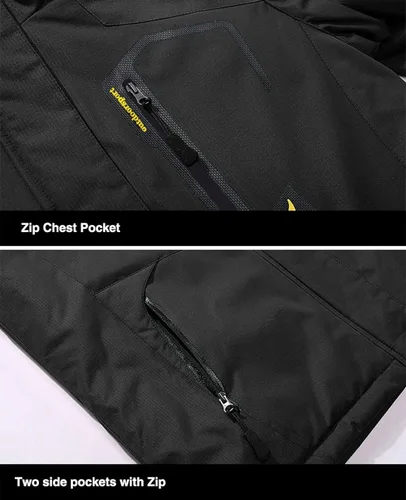 Miniatura 5 de MAGCOMSEN - Chaqueta de invierno para hombre impermeable abrigada con forro polar y múltiples bolsillos