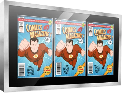 Miniatura 107 de Poster Palooza Marco de cómic con paspartú para 1 cómic de la Edad de Bronce publicado entre 1970 y 1985, marco de cómic negro para cómic de 7.25 x