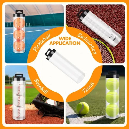 Miniatura 4 de kowaku Lata de pelota de tenis, tubo de tenis con tapa, contenedor portátil para pelotas de almacenamiento para accesorios de entrenamiento de golf
