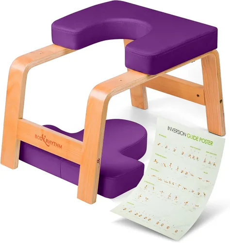 Miniatura 6 de BODY RHYTHM Banco de yoga para cabeza, silla de inversión para yoga, entrenador de cabeza para aliviar el estrés, mejorar el sueño y la digestión