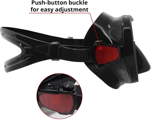Miniatura 4 de HydroSeal - Máscara de buceo, 1 ventana, vista panorámica amplia, vidrio templado antivaho - Máscara de buceo, máscara de buceo, máscara