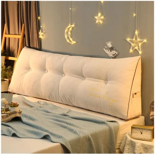 Miniatura 10 de Almohada triangular para la cabeza de cama, cojín grande de espalda/cojín de cabecero, almohada de cuña reclinable con funda extraíble