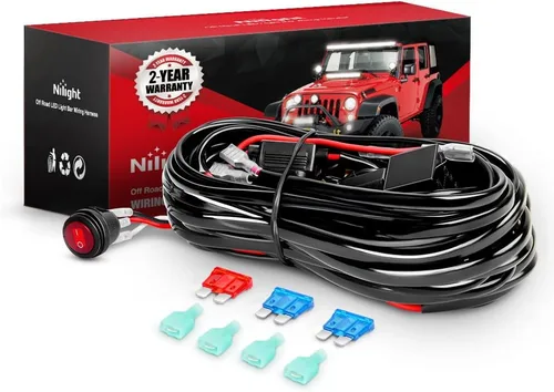 Miniatura 12 de Nilight Kit de arnés de cableado de barra de luz LED de cobre, 1 cable de 12 AWG resistente 12 V, interruptor de encendido y apagado, fusible
