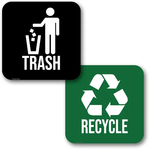 Miniatura 8 de Imanes de reciclaje y basura para botes de basura de cocina y contenedores de reciclaje, combo de imanes de basura y reciclaje para interiores