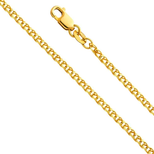 Miniatura 3 de 14K Solid Gold Open Wheat Chains (Select Options)