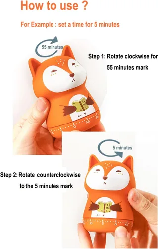 Miniatura 3 de Ctue - Temporizador de cocina Mechanicall para niños, temporizador de cuenta regresiva de 60 minutos para cocinar, bancario, aula, hogar, estudio