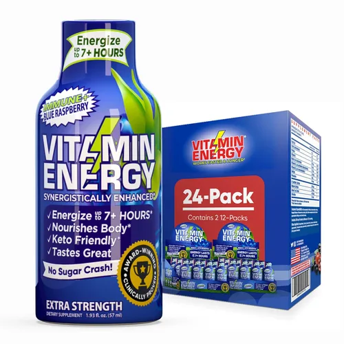 Miniatura 72 de Vitamin Energy Immune+ Extra Strength Energy Shot Army Orange 10 unidades, 260 mg de cafeína natural, vitaminas B, citicolina, té verde, apoyo