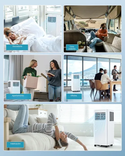 Miniatura 8 de EUHOMY Aire acondicionado portátil de 8000 Btu, 3 en 1, aire acondicionado portátil con modos de frío, seco, ventilador, aire acondicionado