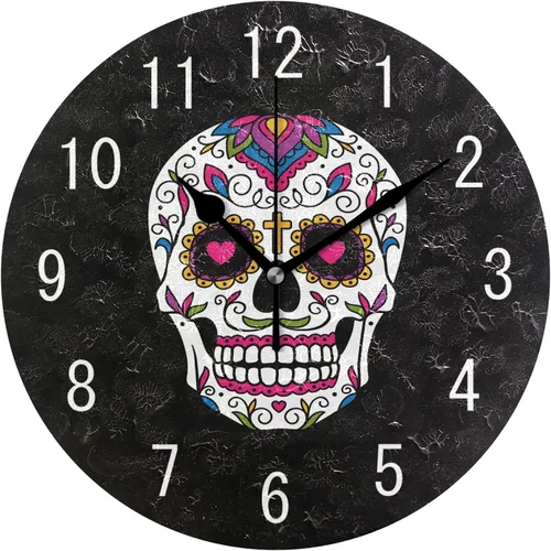 Miniatura 9 de ALAZA Decoración del hogar Hermosa flor mariposa redondo acrílico 9.5 pulgadas reloj de pared sin tictac silencioso arte para sala de estar, cocina