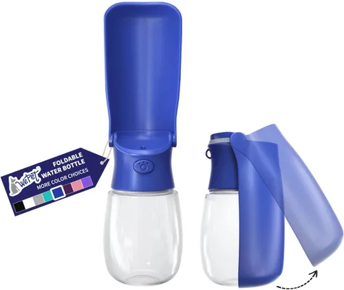 Miniatura 10 de WePet Botella de agua plegable portátil para perros, dispensador de agua para cachorros con alimentador para beber, 12 onzas, resistente a altas