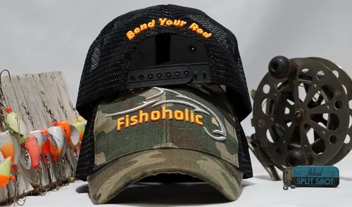 Miniatura 3 de Fishoholic Gorra de pesca de béisbol Snapback - Malla de camionero de pesca regalo para papá padre