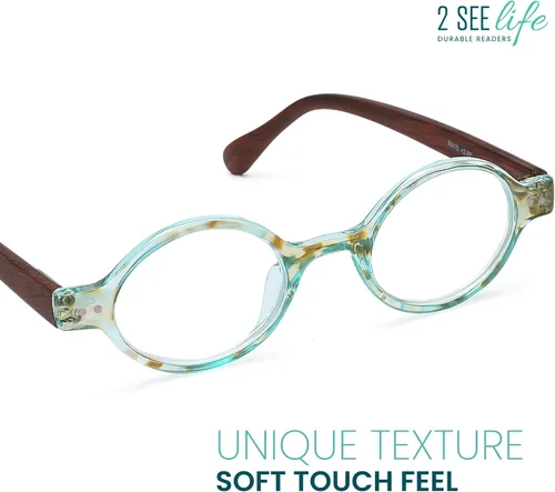 Miniatura 2 de 2SeeLife Gafas de lectura pequeñas y redondas TR-90 para hombres y mujeres - Ajuste estrecho-medio, marco resistente, bisagras de resorte, lectores