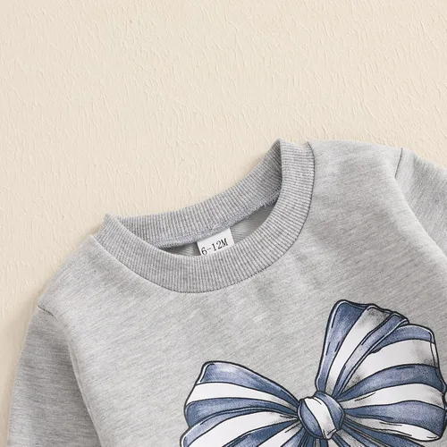 Miniatura 40 de Kaipiclos Ropa occidental para bebé niña, con lindo estampado con volantes, manga larga, pantalones para otoño e invierno, trajes de vaquera