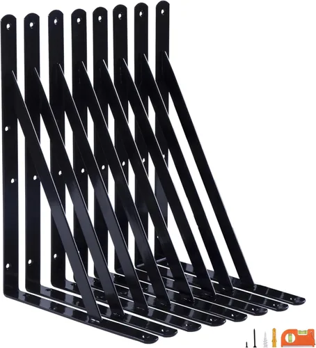 Miniatura 13 de NEODROP Paquete de 4 Soportes de Estante de Servicio Pesado de 12 Pulgadas, Soporte de Pared Engrosado para Estantes de Almacenamiento Flotantes