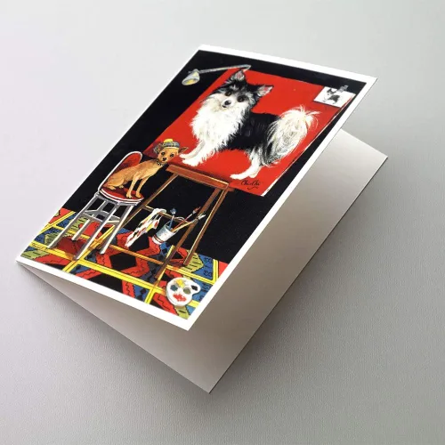 Miniatura 96 de Caroline's Treasures PPP3013GCA7P - Tarjetas de felicitación y sobres para mascotas de Basset Hound Teacher, paquete de 8 tarjetas en blanco