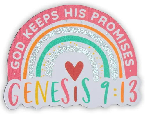 Miniatura 19 de Christian Art Gifts Imán inspirador de escritura para refrigerador para hombres y mujeres con versículo bíblico: Dios está conmigo, diseño de escena