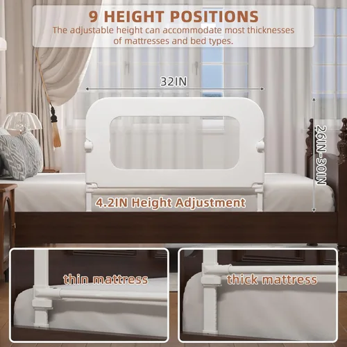 Miniatura 3 de FigTime Baranda de cama para niños pequeños, protector de baranda de cama de bebé para niños, barandas de cama para niños pequeños con ajuste